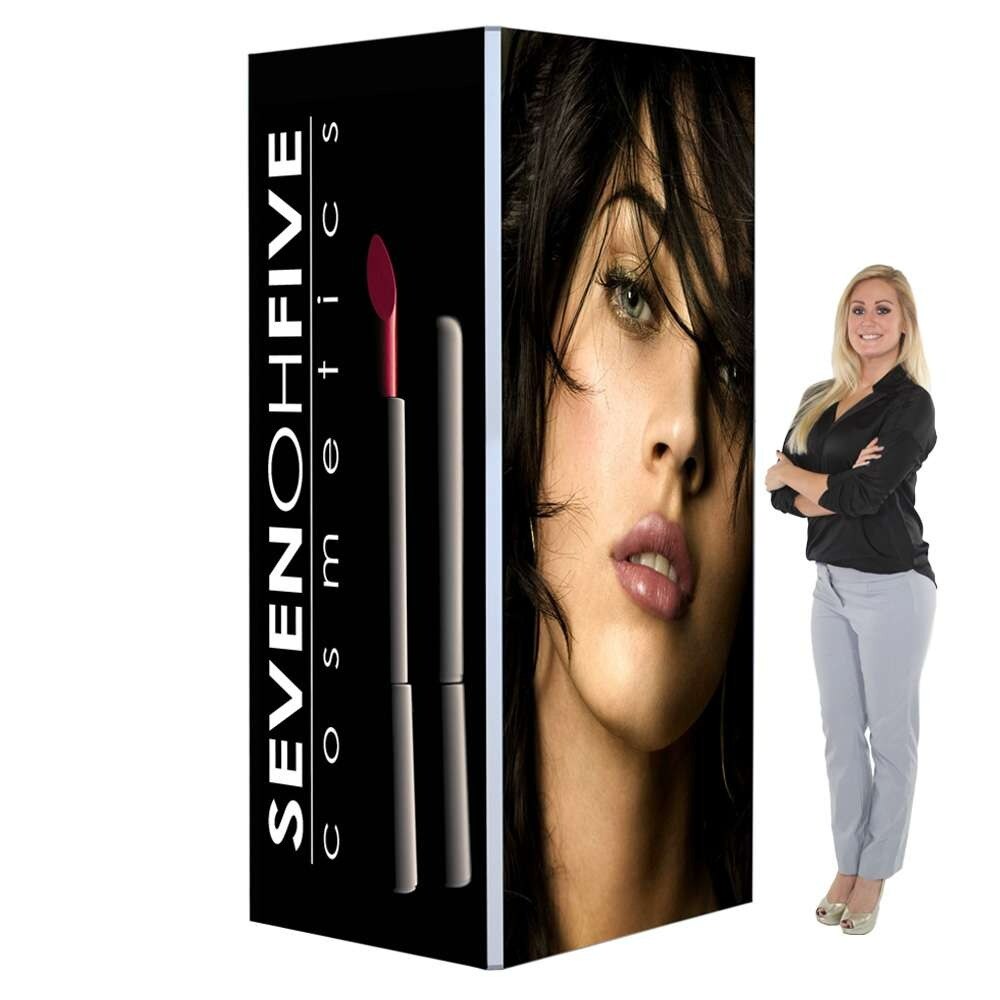 32D Big Sky Square Tower Silver Non-Backlit Frame — 4x8 Graphic Package